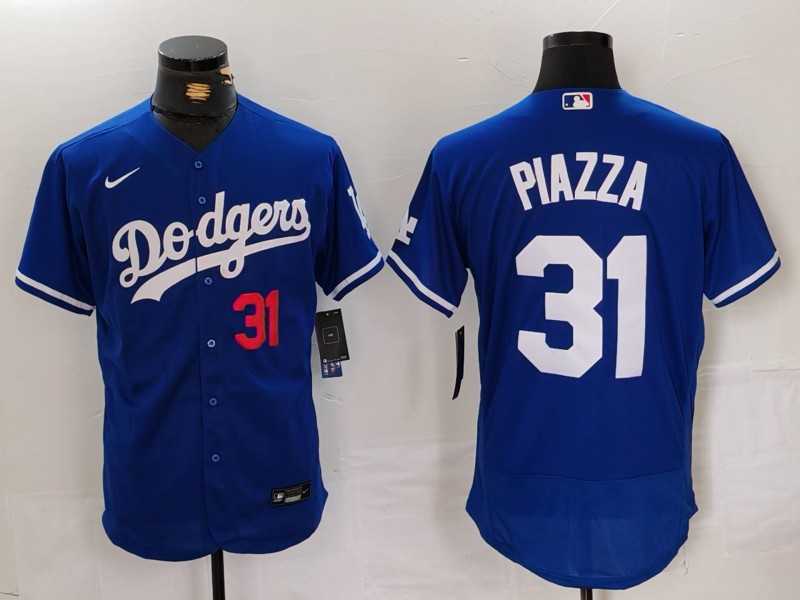 Men%27s Los Angeles Dodgers #31 Mike Piazza Number Blue Flex Base Stitched Baseball Jersey->los angeles dodgers->MLB Jersey